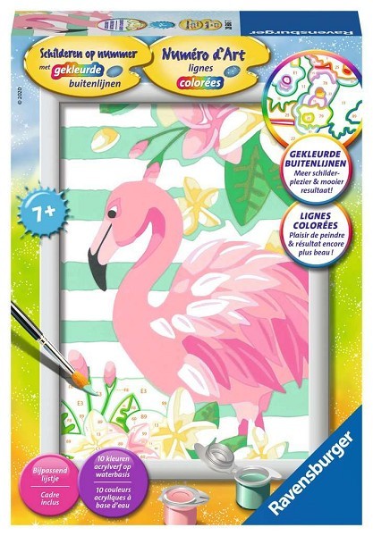 Ravensburger Schilderen op nummer flamingo