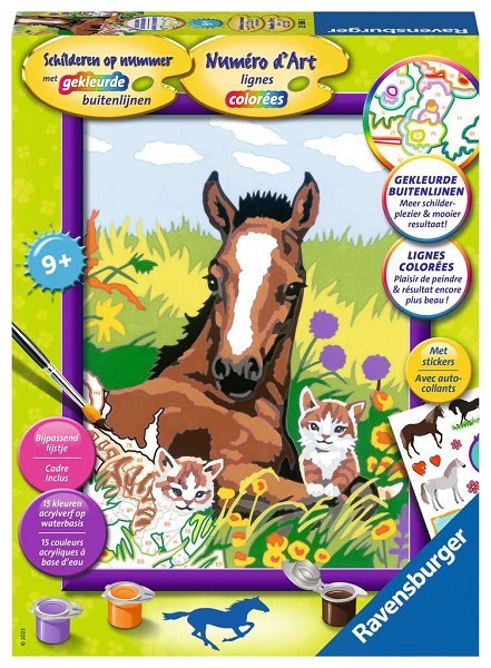 Ravensburger Schilderen op nummer Paard met kittens