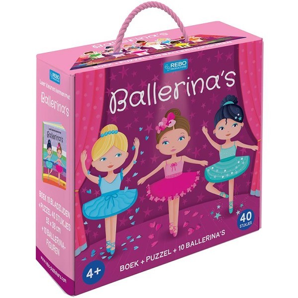 Rebo Ballerina - Boek-Puzzel - 10 figuren