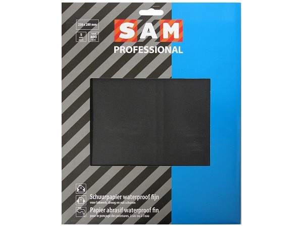 SAM Professional schuurpapier waterproof korrel 400 5 stuks 23x28cm