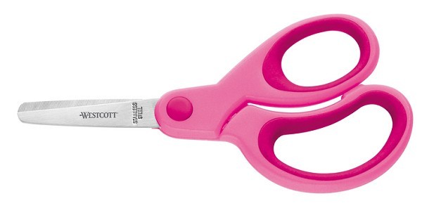 Schaar Westcott Kids 13cm softgrip ronde punt roze