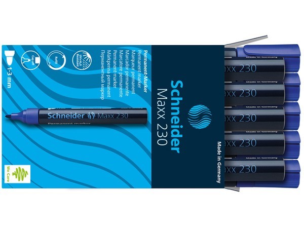 Schneider Marker permanent 230 rond blauw 10st