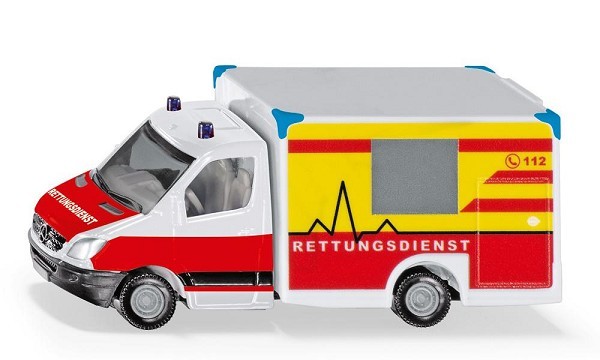 siku 1536, Ambulance, metaal/kunststof, rood/geel/wit, veelzijdig in gebruik, speelgoedauto voor kinderen