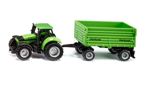 Siku Deutz-Fahr Agrotron 265 met Fortuna 2-assige aanhanger nr 1606