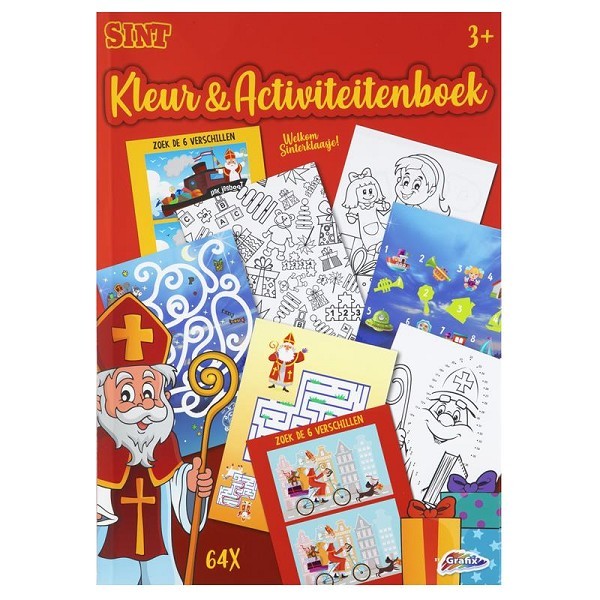 Sinterklaas Kleur & Activiteiten boek A4, 64 pagina's