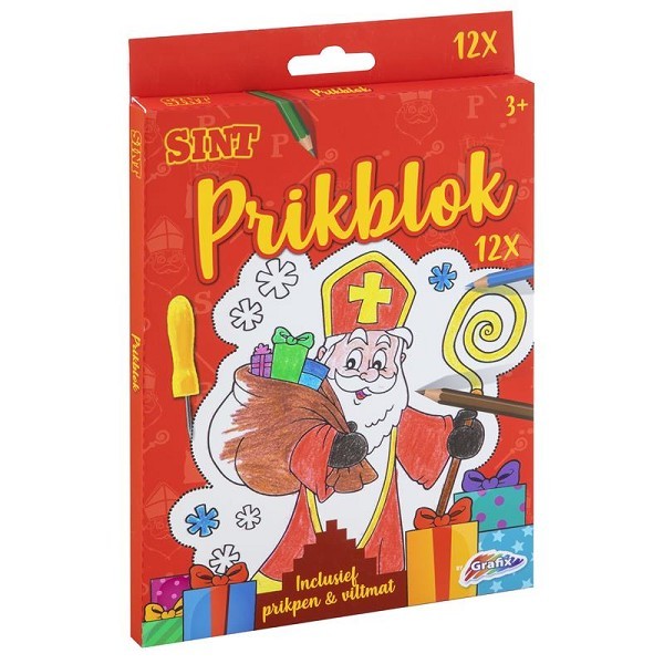 Sinterklaas Prikblok 12 prikkaarten 15x20 cm