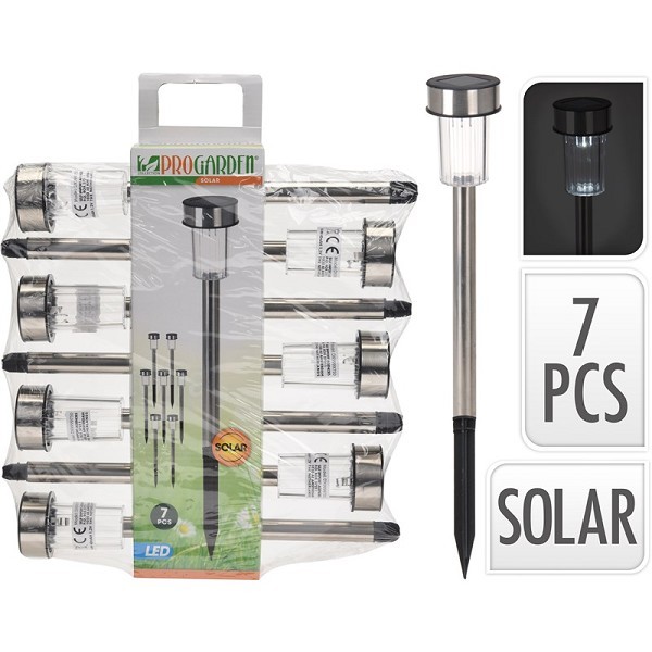 Solarlamp rvs set a 7 stuks ø5x36cm Led