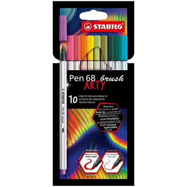 Stabilo Arty Pen 68 brush viltstiften etui a 10 kleuren