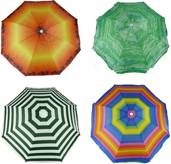 Strandparasol diameter 150cm. verkrijgbaar in verschillende prints