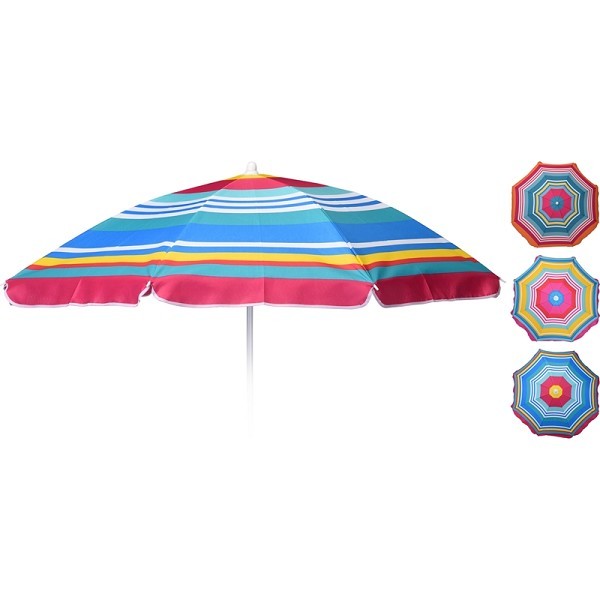 Strandparasol Ø143cm verkrijgbaar in verschillende kleuren.