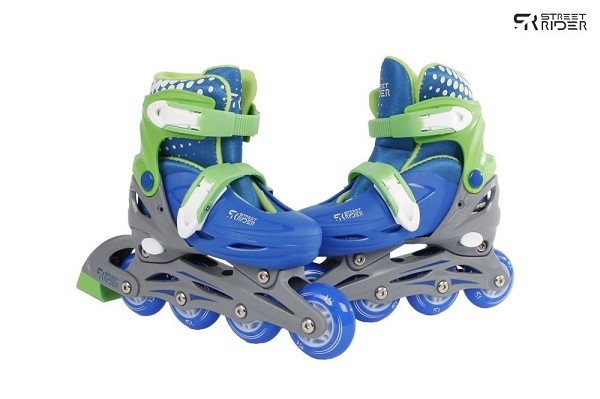 Street Rider Inline skates hardboot blauw verstelbaar maat 26-29 abec 7