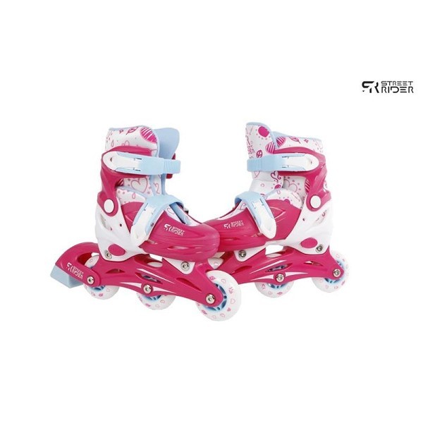 Street Rider Inline skates hardboot roze verstelbaar maat 26-29 abec 7