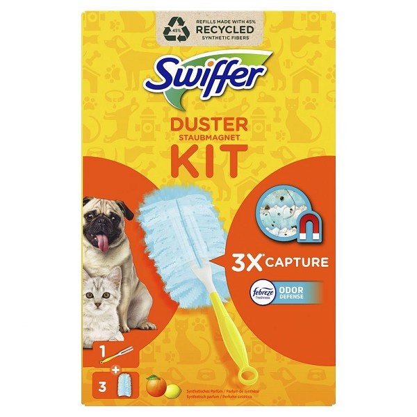 Swiffer Duster Febreze starterset huisdieren 1 handvat met 3 navullingen