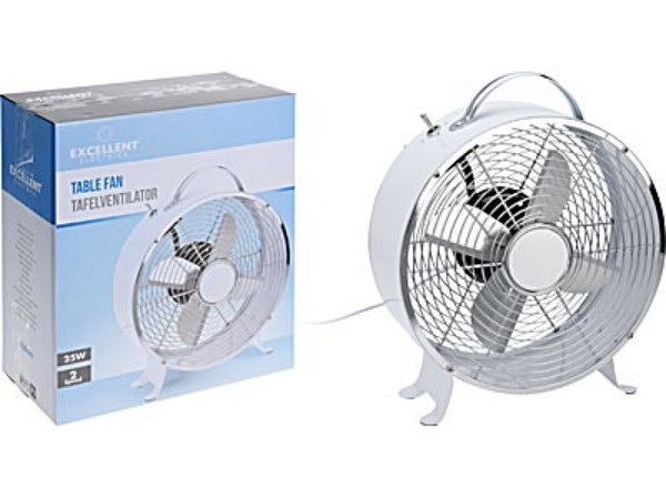 Tafel ventilator Ø26cm 25W wit 2 snelheden