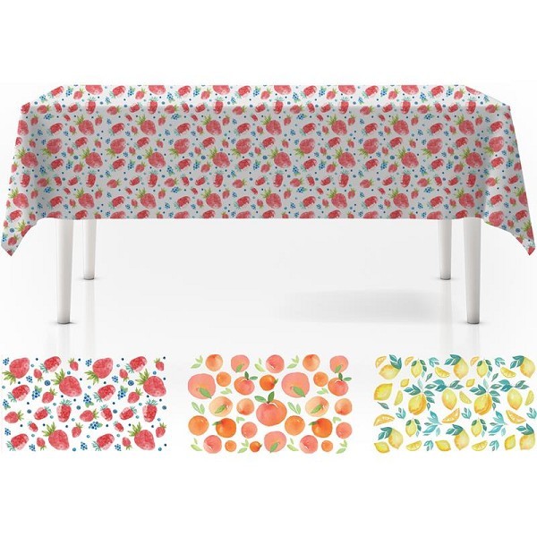 Tafelkleed fruit met flanel 130x180cm