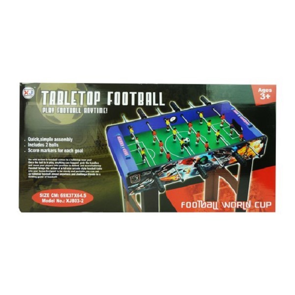 Tafelvoetbalspel op poten 69x37x64cm (lxbxh)