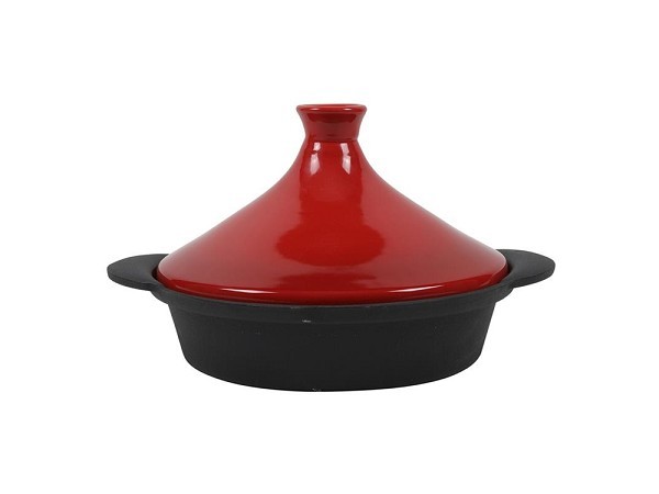 Tajine stoofpot gietijzer Ø25x5,5cm rood