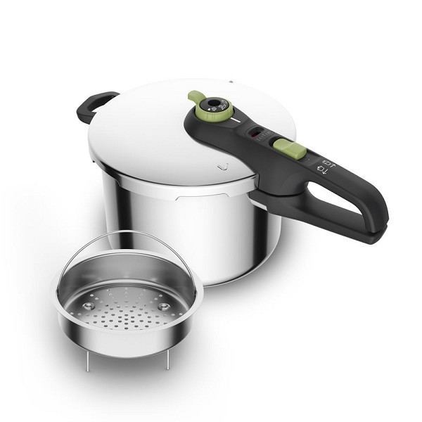 Tefal Secure 5 Trendy snelkookpan 6 liter met stoommand