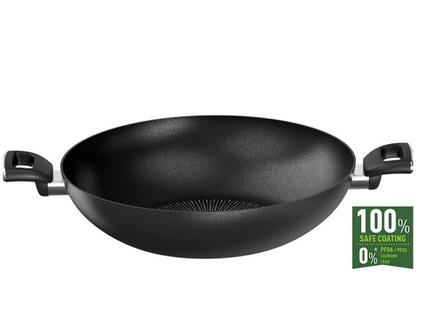 Tefal Unlimited Wadjan 36cm van aluminium met titanium coating.  Geschikt voor alle warmtebronnen, inclusief inductie