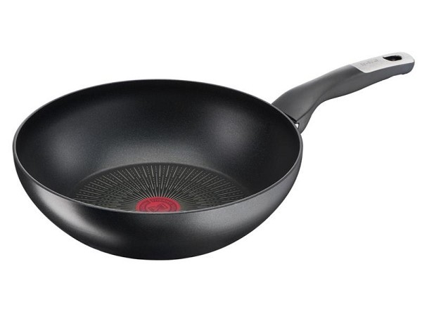 Tefal Unlimited Wokpan 28cm van aluminium met titainium coating, geschikt voor alle warmtebronnen, inclusief inductie