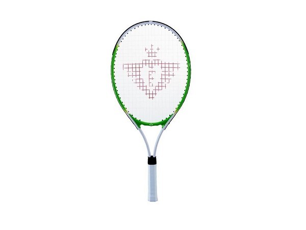 Tennisracket 25", Aluminium, met 2 tennis ballen, groen