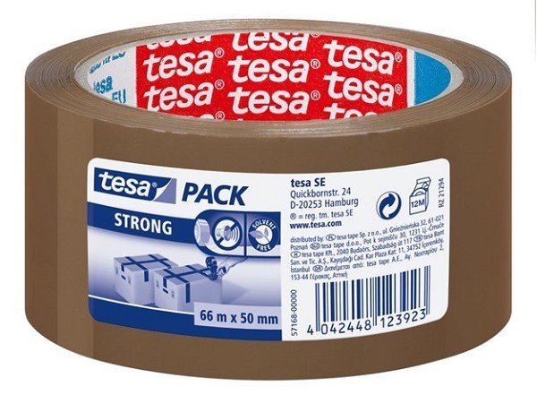 Tesa verpakkingstape / dozenplakband 66mx50mm bruin pak a 6 rol