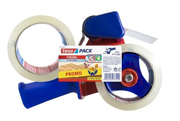 Tesa Verpakkingstapedispenser met 2 gratis rollen 66x50. Promopack