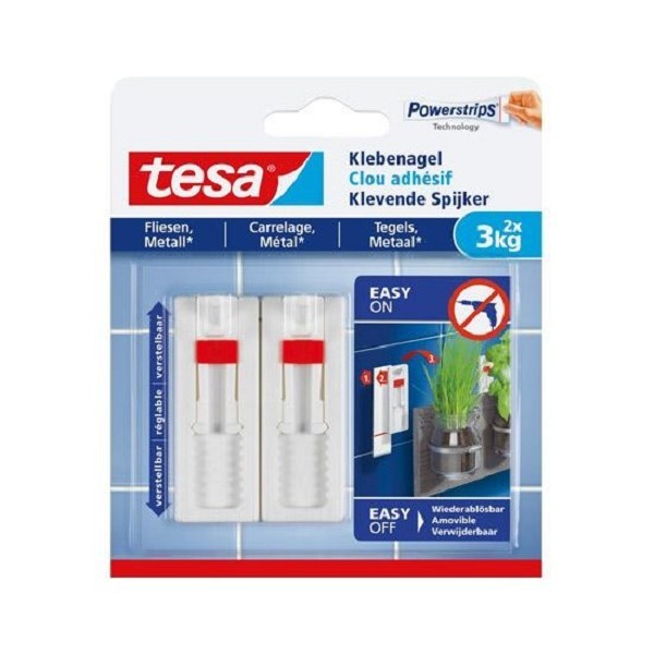 Tesa Verstelbare Klevende Spijker Tegels & Metaal 2x3kg