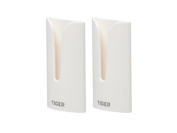 Tiger Tulip handdoekhaak wit met plakstrip 2 op blister