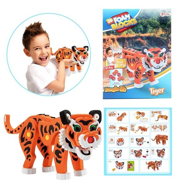 Toi Toys 3D puzzel constructiefoam Tijger