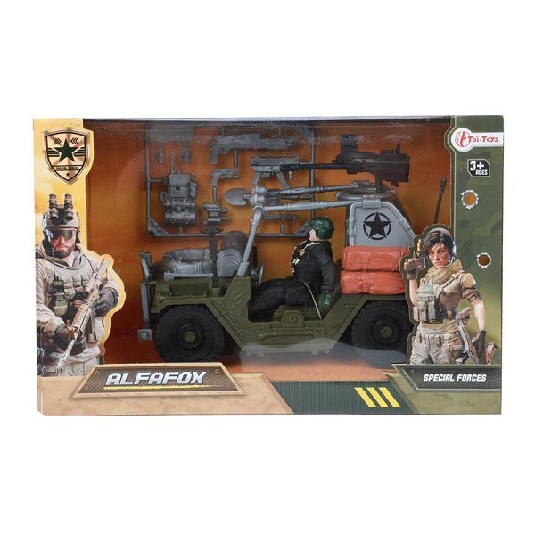 Toi Toys Alfafox Militair Speelset Jeep met accessoires