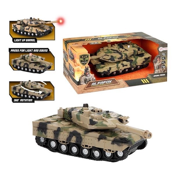 Toi Toys Alfafox Tank militair frictie + licht en geluid