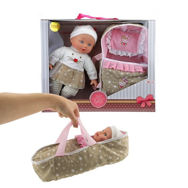 Toi Toys Babypop met poppendraagtas