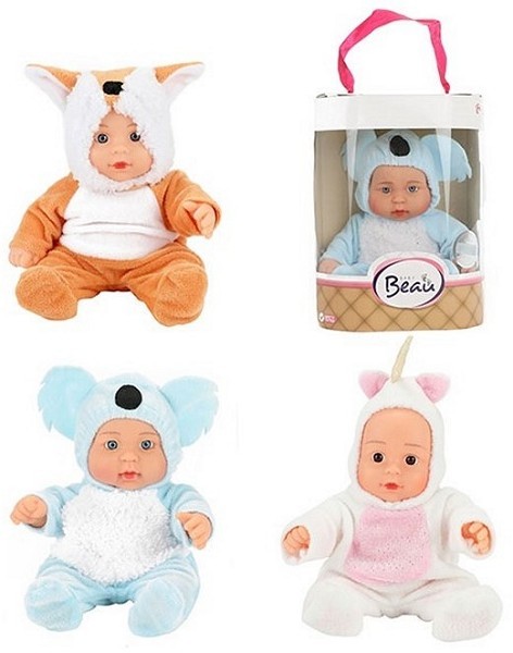 Toi Toys Beau Babypop 22,5cm in dierenpakje