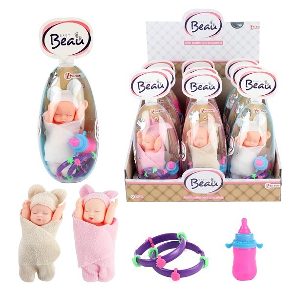 Toi Toys Beau Mini babypop 13cm in ei met accessoires