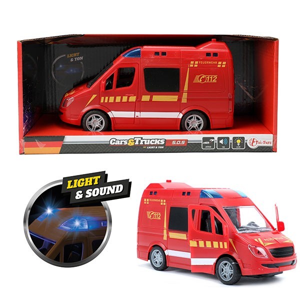 Toi Toys Brandweerbus (Duitse versie) frictie met licht en geluid