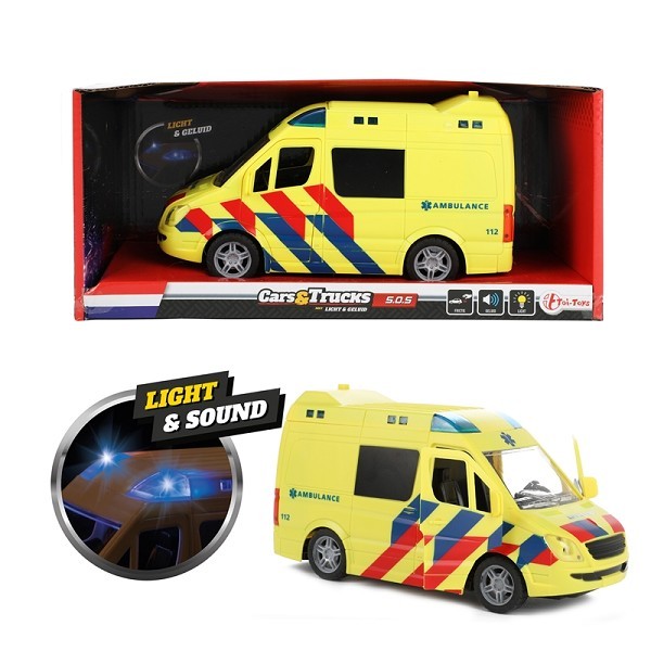 Toi Toys Cars&Trucks Ambulance frictie met licht en geluid 21cm