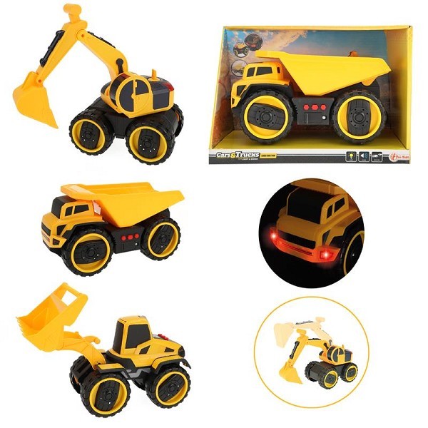 Toi Toys Cars&Trucks Bouwvoertuig 22cm frictie met licht en geluid