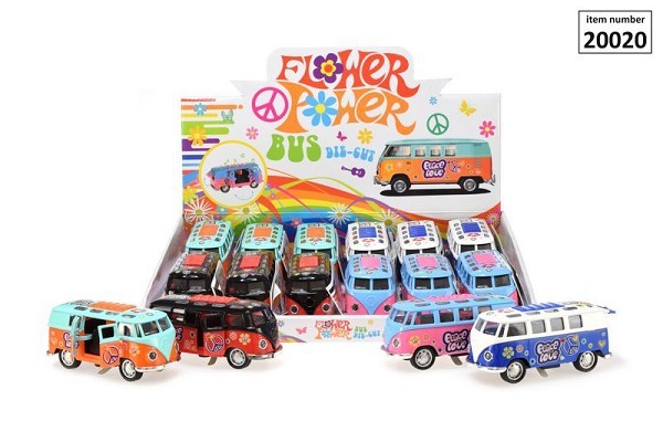 Toi Toys Flower power bus met licht en geluid die-cast