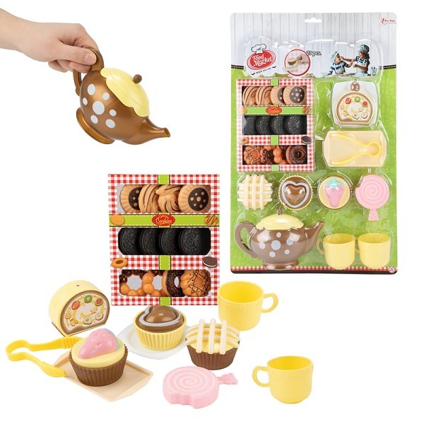 Toi Toys Food market speelset High tea - theepot+koekje+cupcake