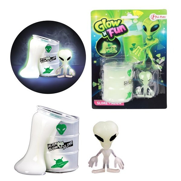 Toi Toys Glow 'n Fun Olievat met glow in the dark slijm + alien