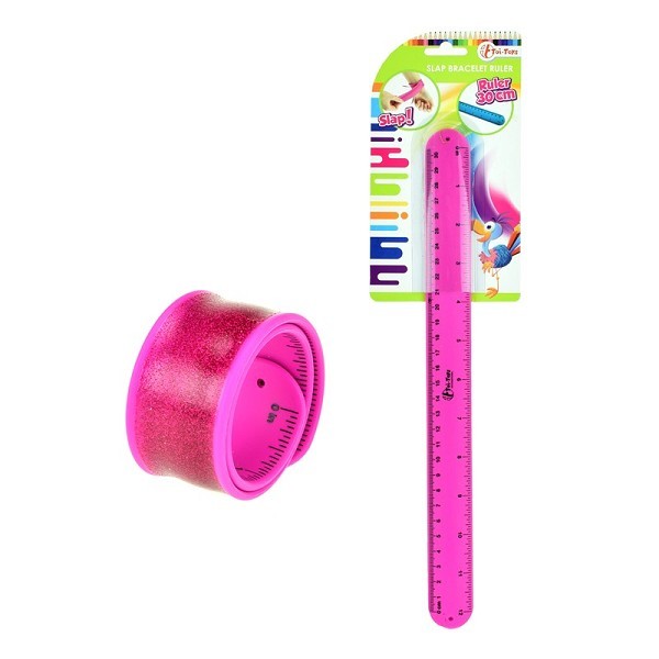 Toi Toys Klaparmband liniaal roze op blisterkaart