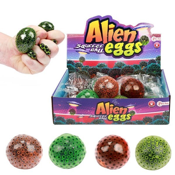 Toi Toys Knijpbal Alien ei met waterparels