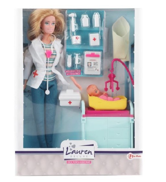 Toi Toys Lauren Tienerpop dokter incl. accessoires en baby