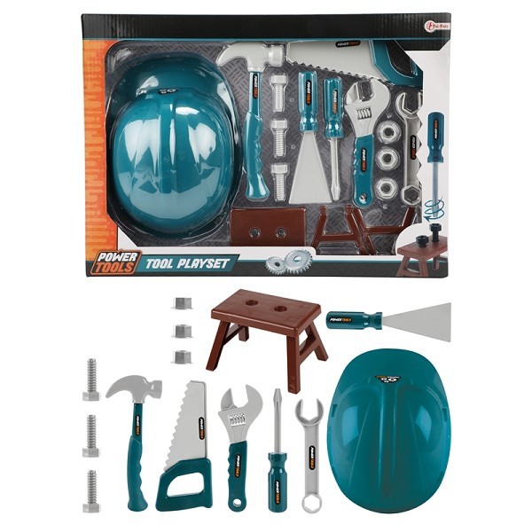 Toi Toys Power Tools Gereedschapset met bouwhelm