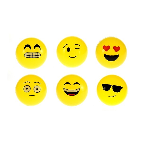 Toi Toys Stuiterbal 'Emoji' Ø8cm geel