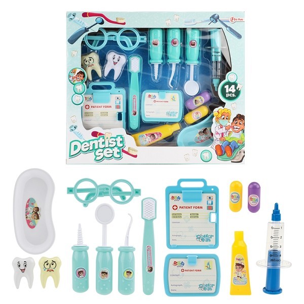 Toi Toys Tandartsset met spuit+boor en andere accessoires 14-delig