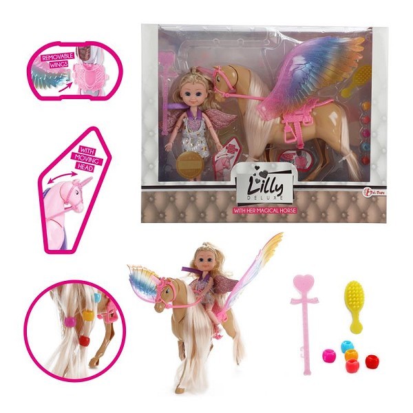 Toi Toys Tienerpop Lauren 15cm + beweegbare eenhoorn