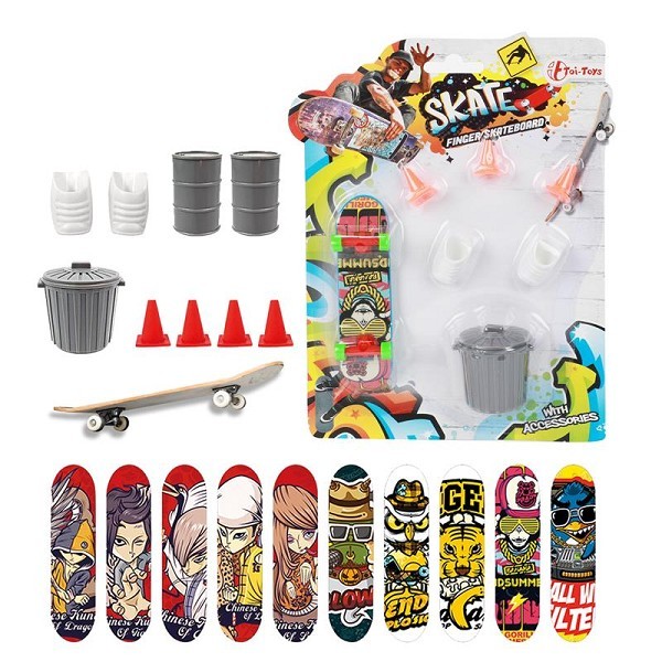 Toi Toys Vingerskateboard met accessoires