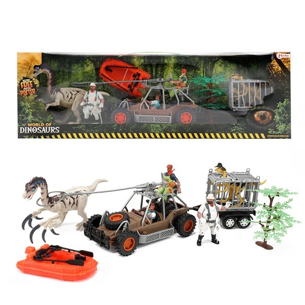 Toi Toys World of Dinosaurs Speelset XL - jeep+dino's+boot